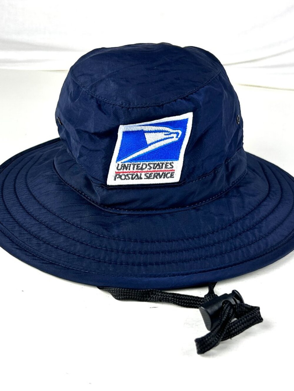 USPS Official Navy Blue Bucket Sun Hat Eagle Patch Boonie Wide Brim